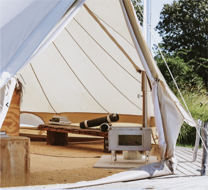 ¿Qué tipos de tiendas glamping se pueden utilizar con estufas de leña?