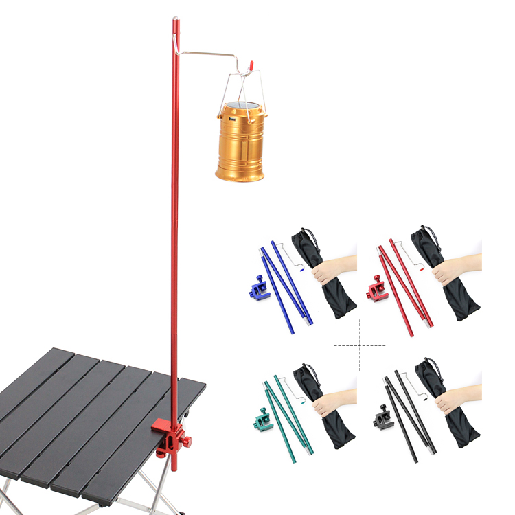 Soporte de luz de camping plegable de aluminio portátil para exteriores