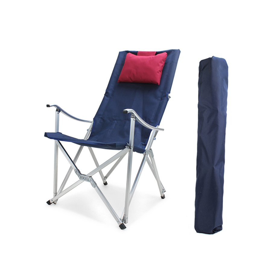 Silla de camping plegable de aluminio para exteriores con almohada
