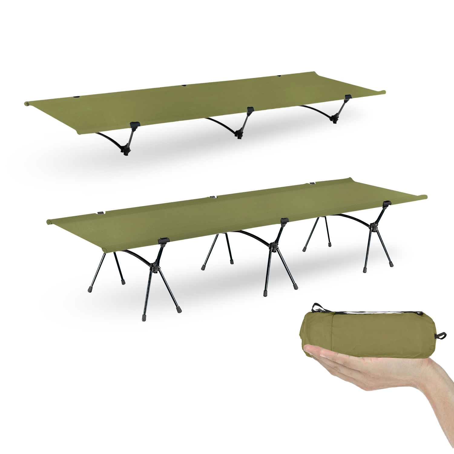 Cama plegable de aleación de aluminio para acampar, cama plegable de viaje