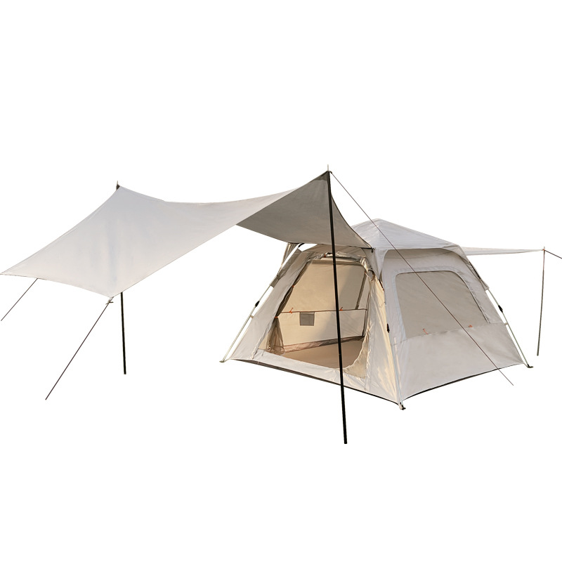 Tiendas de campaña familiares instantáneas para 3-4 personas con toldo protector solar