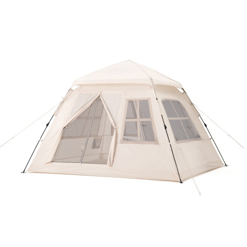 Tienda de campaña familiar con toldo, 2 puertas y 4 ventanas