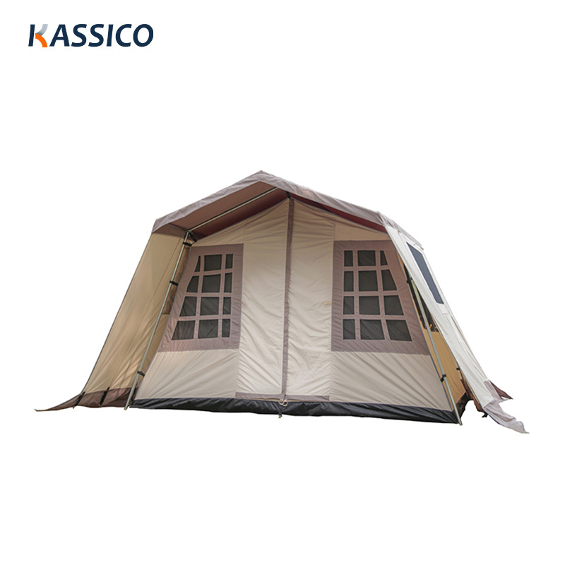 Tienda de campaña tipo casa de dos capas para camping