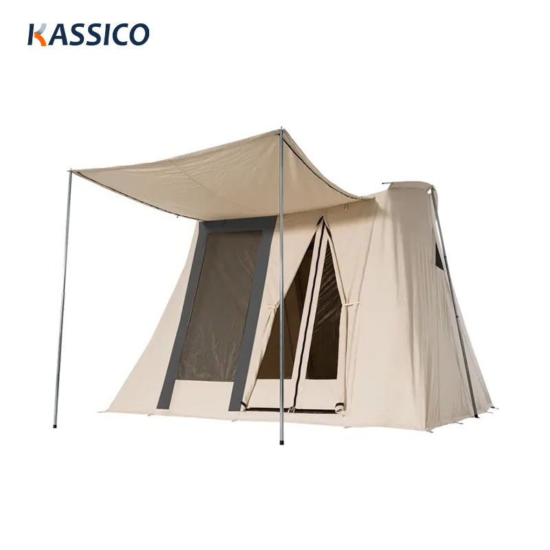 Carpa tipo bar tipo cabaña de dos capas con resortes