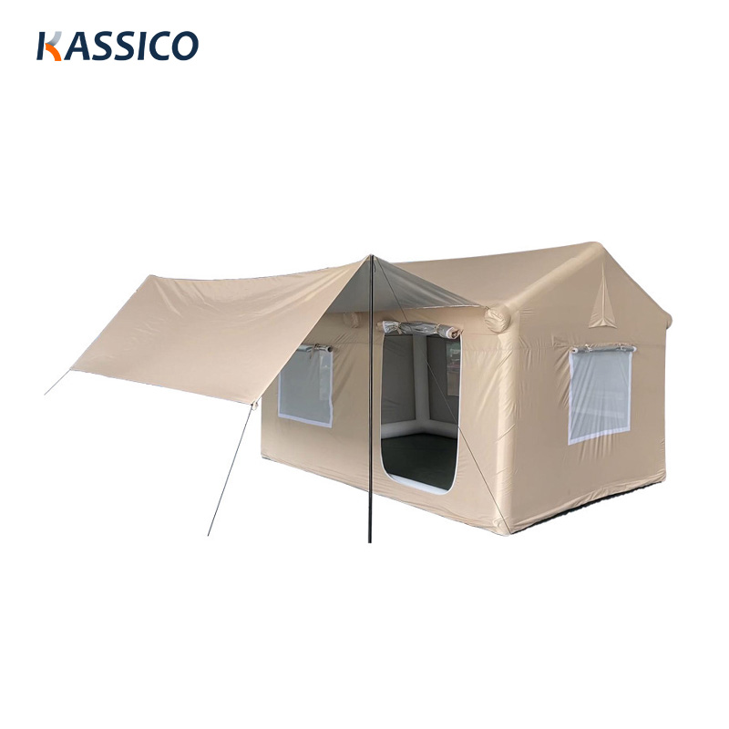 Tienda de campaña inflable glamping de 8 m² para acampar en familia