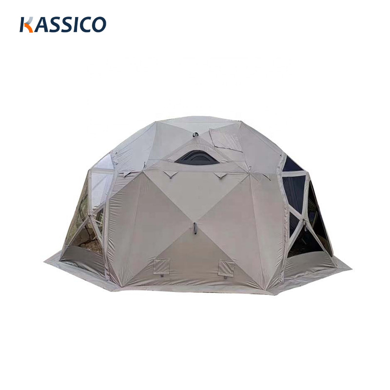 Tienda de campaña glamping automática tipo domo desplegable para hoteles, complejos turísticos y campings