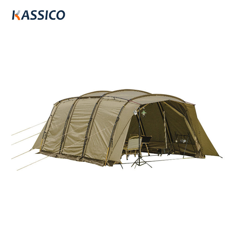 Tienda de campaña familiar de lujo de gran tamaño con túnel: ideal para eventos, picnics y fiestas.