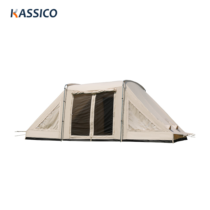 Tiendas de campaña glamping familiares tipo túnel de lona de algodón