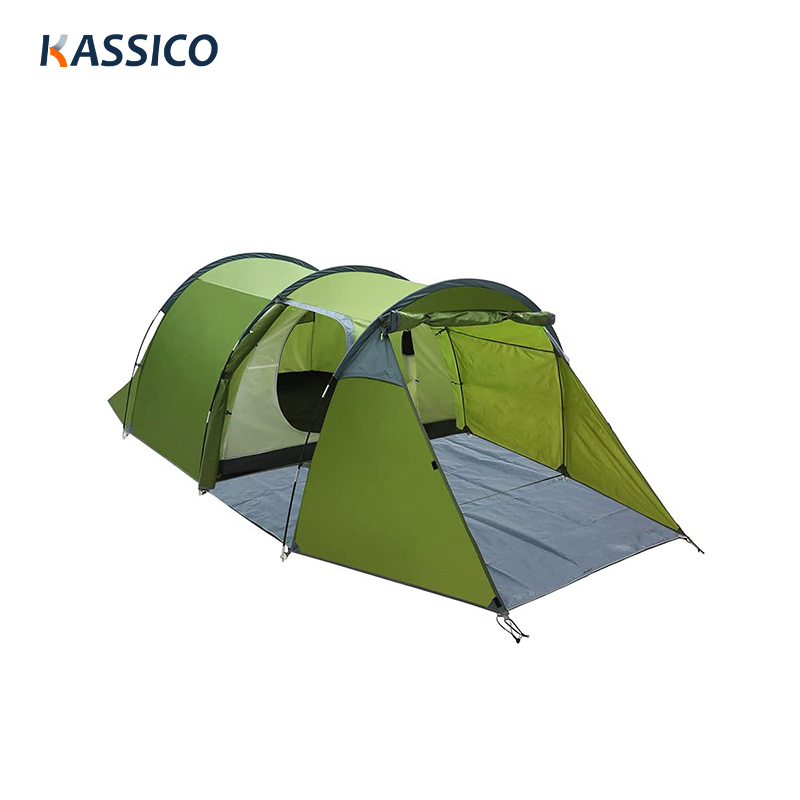 Tienda de campaña tipo túnel de 2 habitaciones y 2 salones para acampar, hacer senderismo, viajar en coche, pescar y disfrutar de la playa.