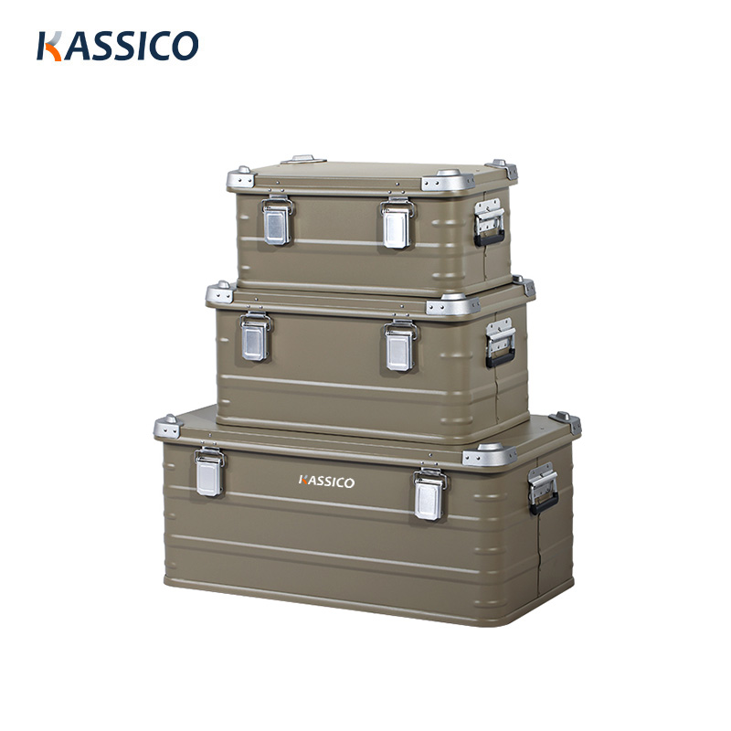 Cajas de almacenamiento de aluminio para artículos de camping al aire libre