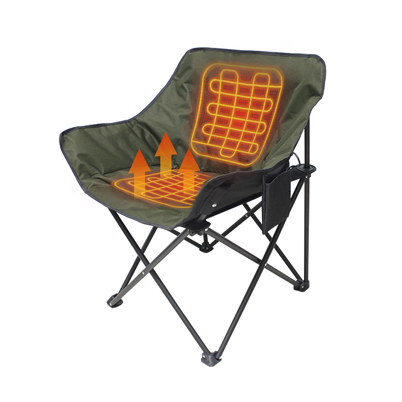Silla de camping portátil con calefacción para pesca y jardín