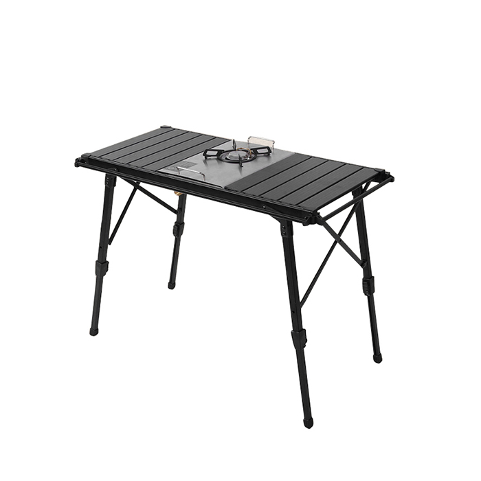 Mesa para asar de aluminio para acampar con altura ajustable