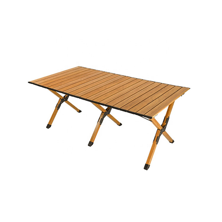Mesa de camping enrollable plegable de aluminio