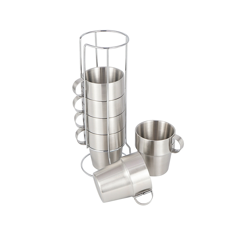 Juego de 4-6 tazas de acero inoxidable de doble capa para exteriores