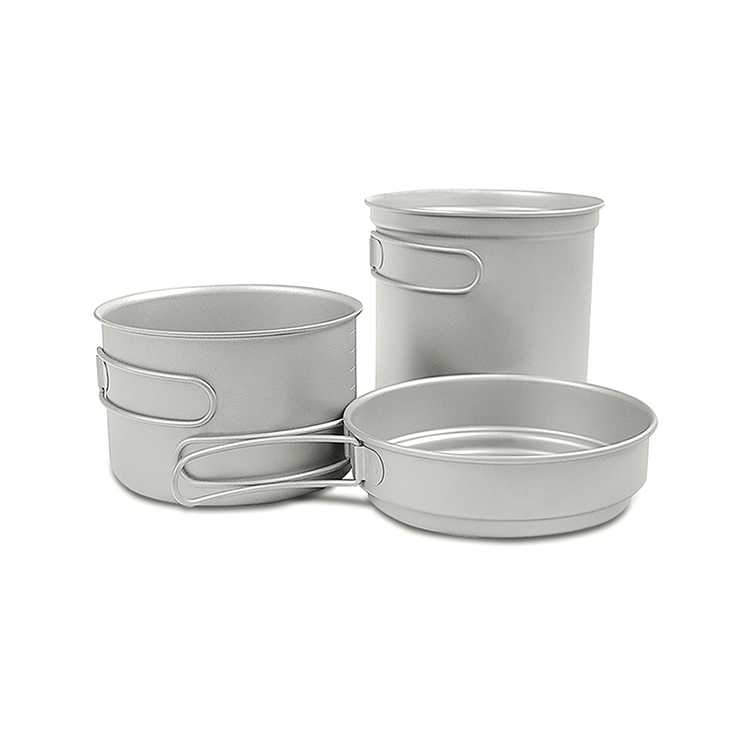 Juego de ollas de camping de 3 piezas combinadas para cocina