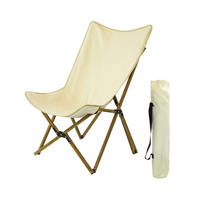 Silla de camping portátil de aluminio | Madera