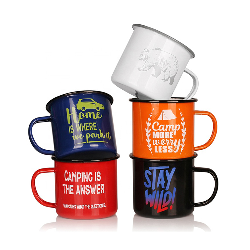 Taza esmaltada para acampar al aire libre