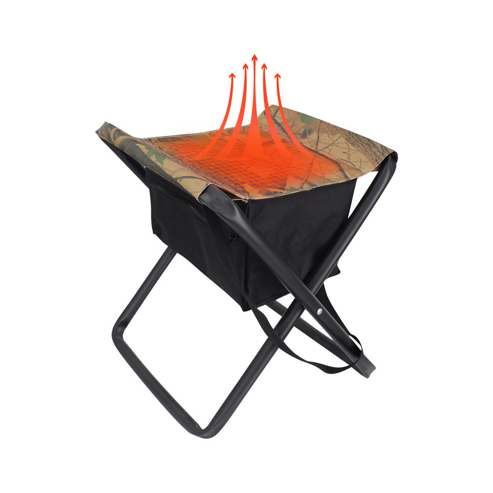 Taburete plegable portátil con calefacción para acampar y pescar